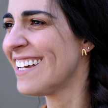 Load image into Gallery viewer, Gold Horseshoe (rainbow) Earrings