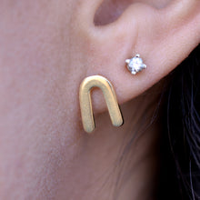 Load image into Gallery viewer, Gold Horseshoe (rainbow) Earrings