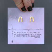 Load image into Gallery viewer, Gold Horseshoe (rainbow) Earrings