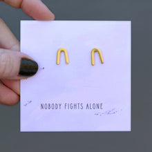 Load image into Gallery viewer, Gold Horseshoe (rainbow) Earrings