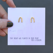 Load image into Gallery viewer, Gold Horseshoe (rainbow) Earrings