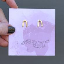 Load image into Gallery viewer, Gold Horseshoe (rainbow) Earrings