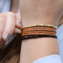 Load image into Gallery viewer, be you bravely Engraved Leather Bracelet