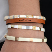Load image into Gallery viewer, dwell in hope  Engraved Leather Bracelet