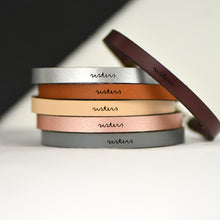 Load image into Gallery viewer, sister Engraved Leather Bracelet
