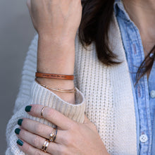 Load image into Gallery viewer, stronger than the storm  Engraved Leather Bracelet