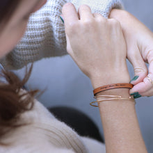 Load image into Gallery viewer, stronger than the storm  Engraved Leather Bracelet