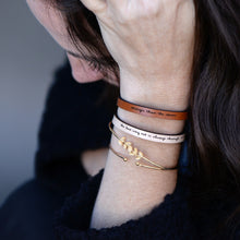 Load image into Gallery viewer, stronger than the storm  Engraved Leather Bracelet