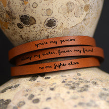 Load image into Gallery viewer, you're my person Engraved Leather Bracelet