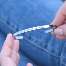 Load image into Gallery viewer, I CAN DO HARD THINGS Stamped Bracelet