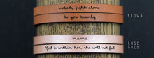 Load image into Gallery viewer, above all, kindness Engraved Leather Bracelet

