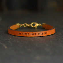 Load image into Gallery viewer, MY STORY ISN&#39;T OVER Engraved Leather Bracelet
