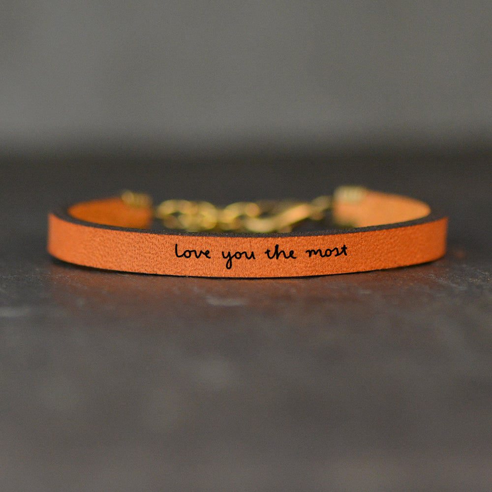 love you the most Leather Bracelet