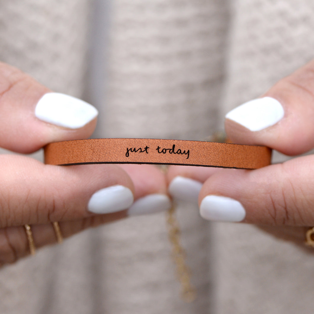 just today Leather Bracelet
