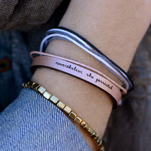 Load image into Gallery viewer, nevertheless she persisted Engraved Leather Bracelet
