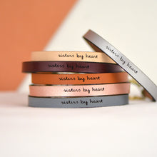 Load image into Gallery viewer, sisters by heart Engraved Leather Bracelet
